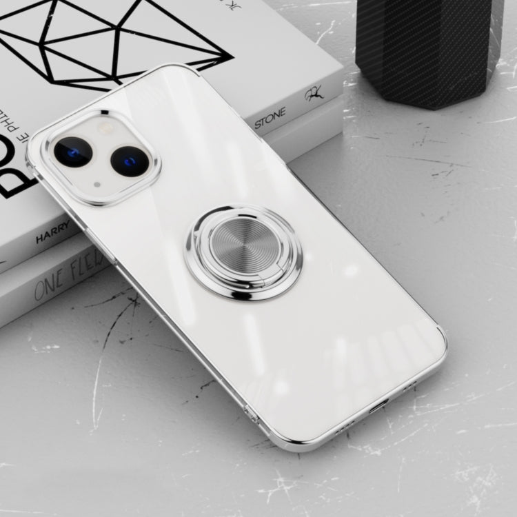 For iPhone 14 Plus Electroplating Ring Clear Phone Case