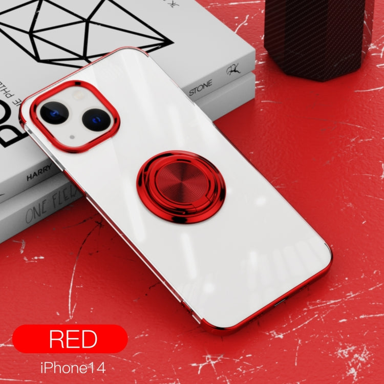 For iPhone 14 Plus Electroplating Ring Clear Phone Case