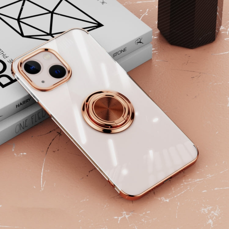 For iPhone 14 Plus Electroplating Ring Clear Phone Case