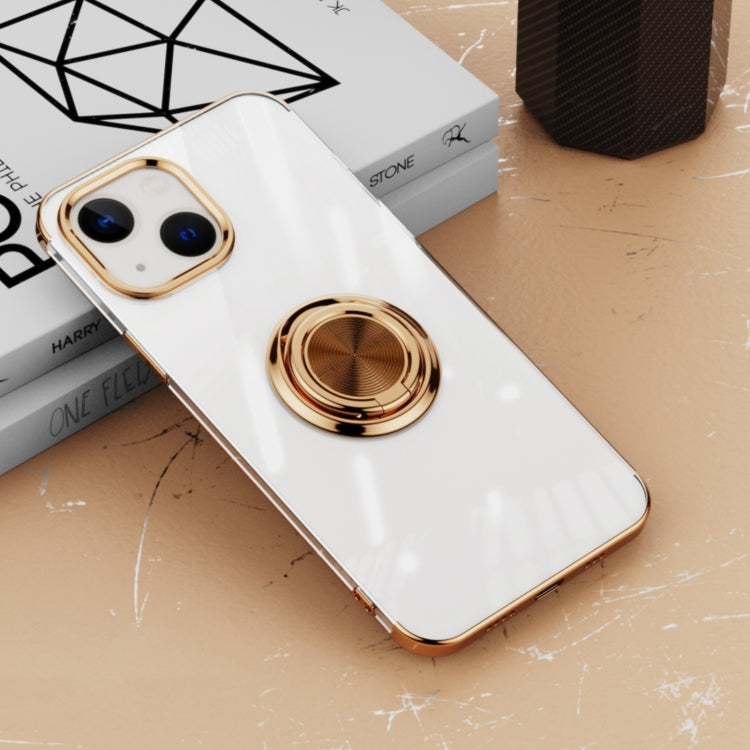 For iPhone 14 Plus Electroplating Ring Clear Phone Case