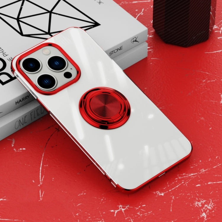 For iPhone 14 Pro Electroplating Ring Clear Phone Case