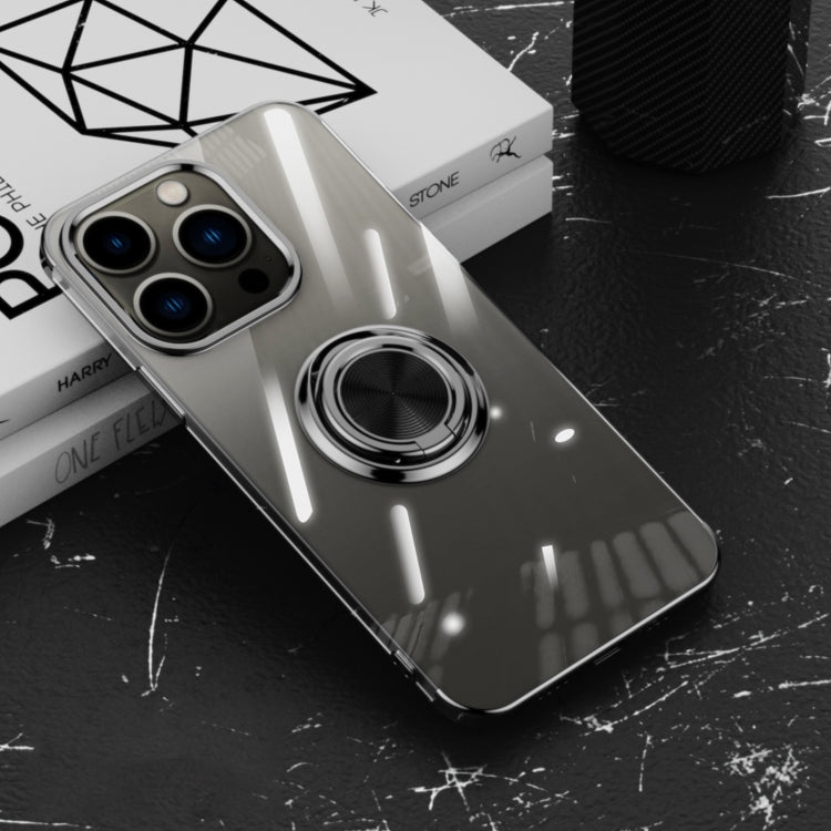 For iPhone 13 Pro Electroplating Ring Clear Phone Case