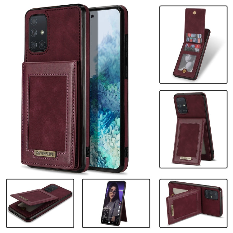 For Samsung Galaxy A51 4G N.Bekus Vertical Flip Card Slot RFID Phone Case