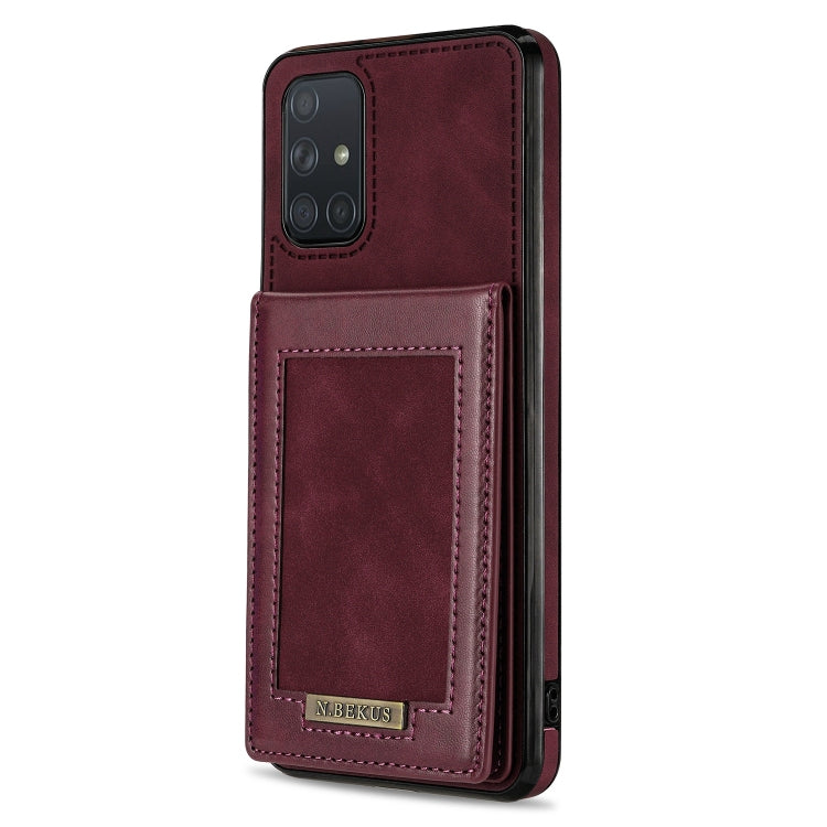 For Samsung Galaxy A51 4G N.Bekus Vertical Flip Card Slot RFID Phone Case