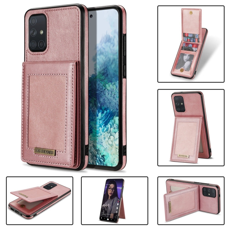 For Samsung Galaxy A51 4G N.Bekus Vertical Flip Card Slot RFID Phone Case