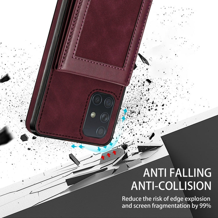 For Samsung Galaxy A71 4G N.Bekus Vertical Flip Card Slot RFID Phone Case