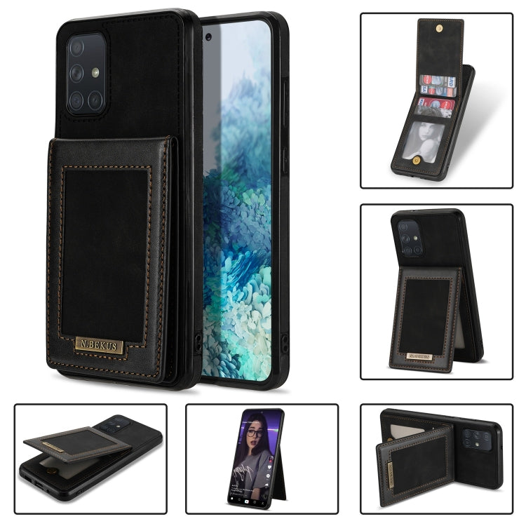 For Samsung Galaxy A71 4G N.Bekus Vertical Flip Card Slot RFID Phone Case