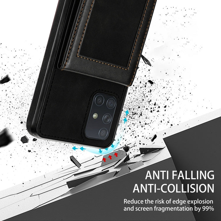 For Samsung Galaxy A71 4G N.Bekus Vertical Flip Card Slot RFID Phone Case