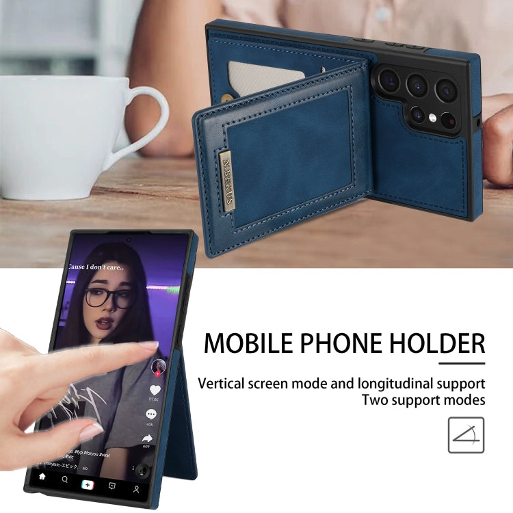 For Samsung Galaxy S22 Ultra 5G N.Bekus Vertical Flip Card Slot RFID Phone Case