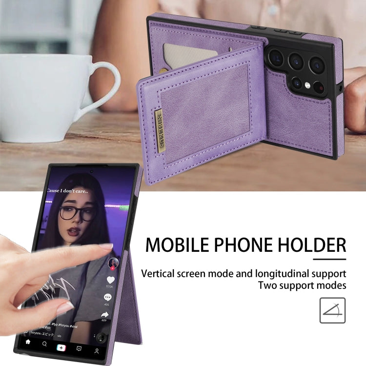 For Samsung Galaxy S22 Ultra 5G N.Bekus Vertical Flip Card Slot RFID Phone Case