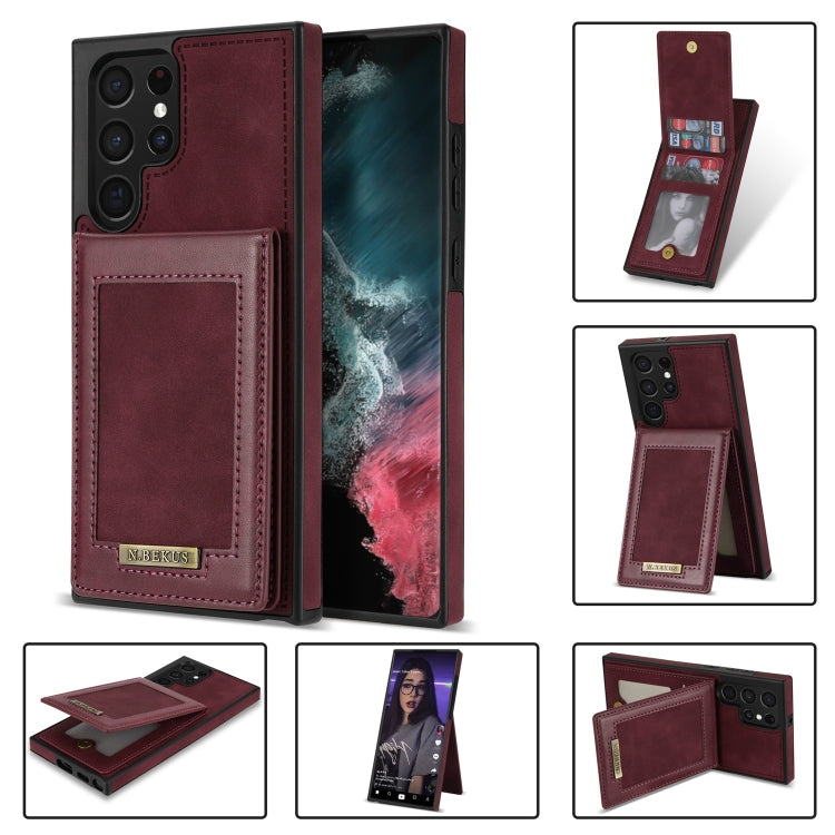 For Samsung Galaxy S22 Ultra 5G N.Bekus Vertical Flip Card Slot RFID Phone Case
