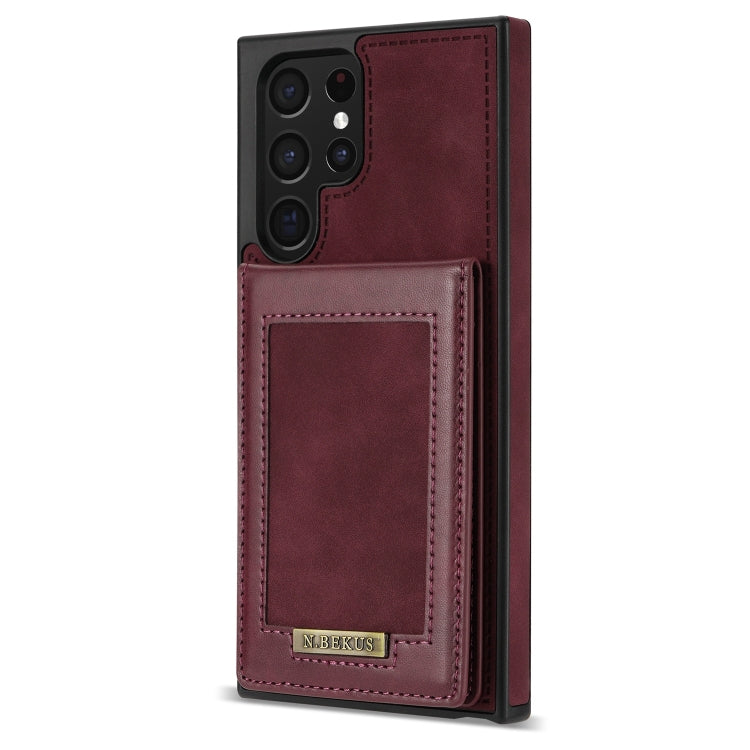 For Samsung Galaxy S22 Ultra 5G N.Bekus Vertical Flip Card Slot RFID Phone Case
