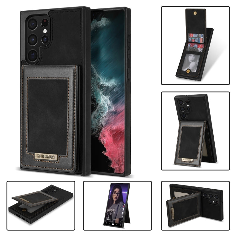 For Samsung Galaxy S22 Ultra 5G N.Bekus Vertical Flip Card Slot RFID Phone Case