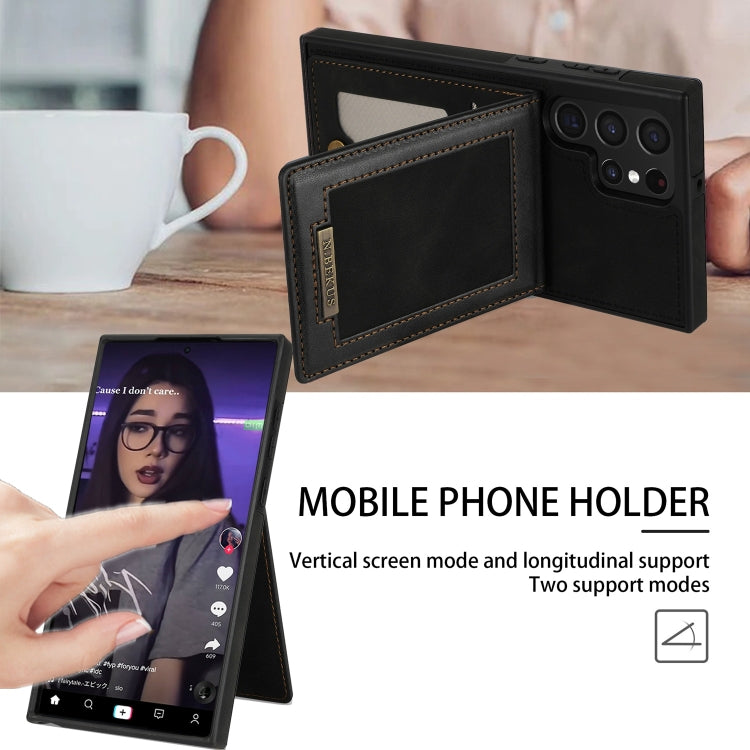 For Samsung Galaxy S22 Ultra 5G N.Bekus Vertical Flip Card Slot RFID Phone Case