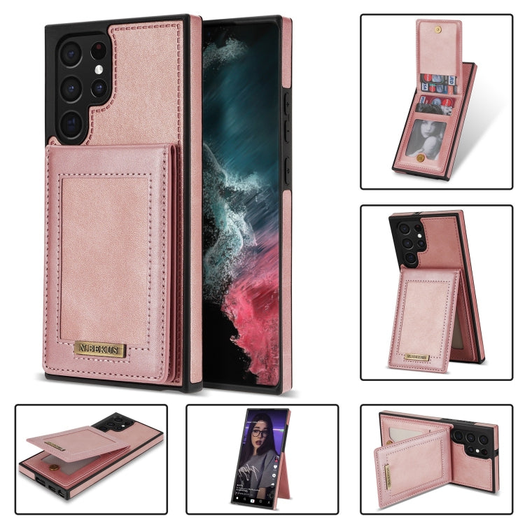 For Samsung Galaxy S22 Ultra 5G N.Bekus Vertical Flip Card Slot RFID Phone Case