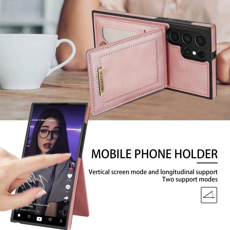 For Samsung Galaxy S22 Ultra 5G N.Bekus Vertical Flip Card Slot RFID Phone Case