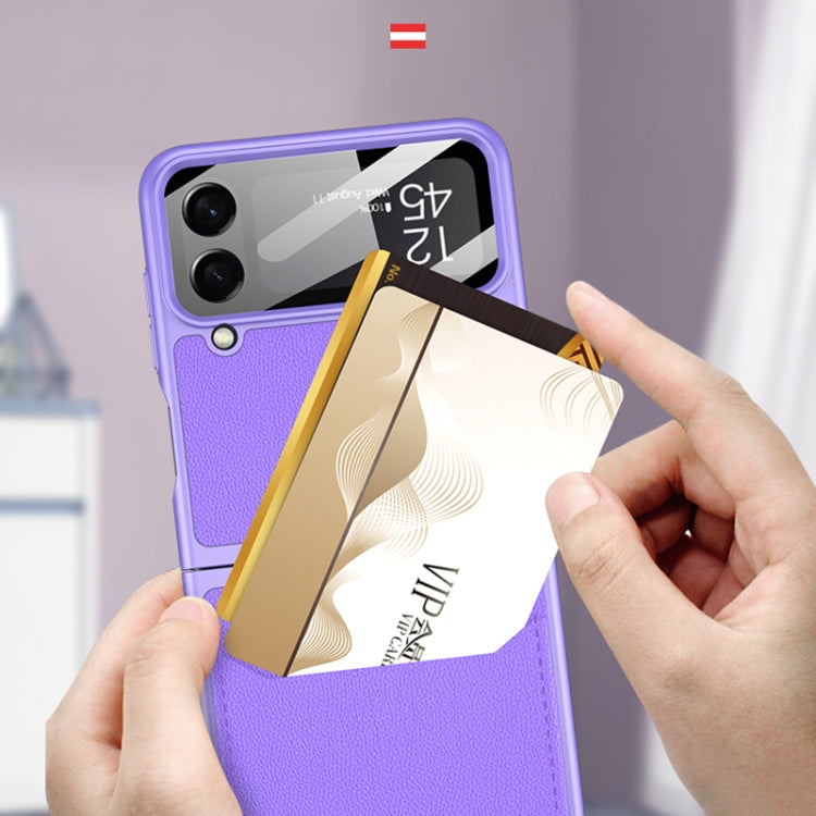 For Samsung Galaxy Z Flip4 GKK Ultra-thin Leather Phone Case with Card Slots