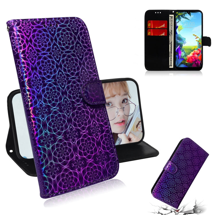 For LG K40S Solid Hyun Color Magnetic Attraction Horizontal Flip Leather Case with Lanyard, Support Holder & Card Slot & Wallet