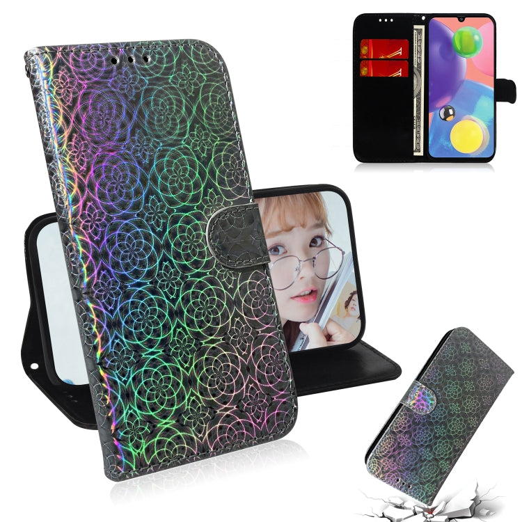 For Galaxy A70s Solid Hyun Color Magnetic Attraction Horizontal Flip Leather Case with Lanyard, Support Holder & Card Slot & Wallet