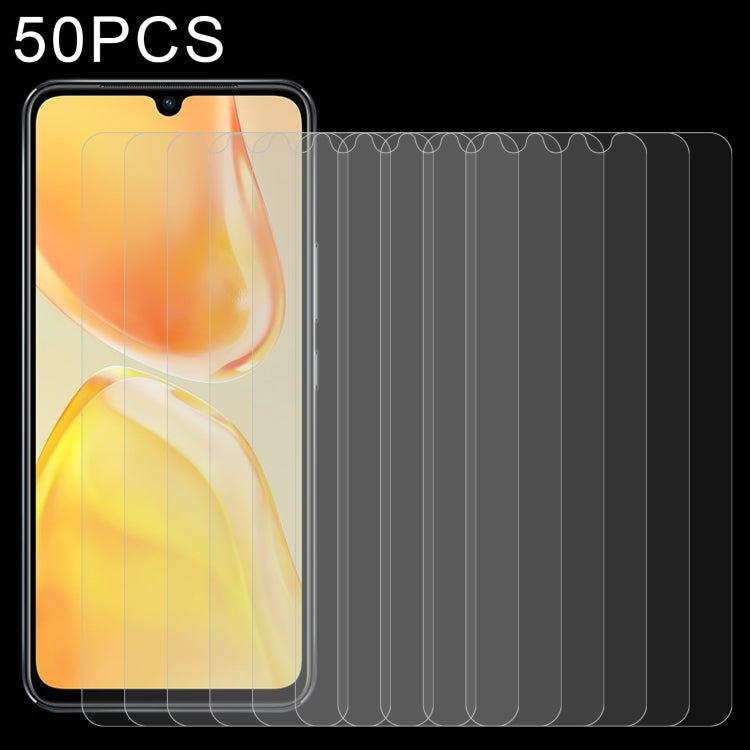 50 PCS 0.26mm 9H 2.5D Tempered Glass Film For vivo V25 / V25e / X80 Lite / V21s