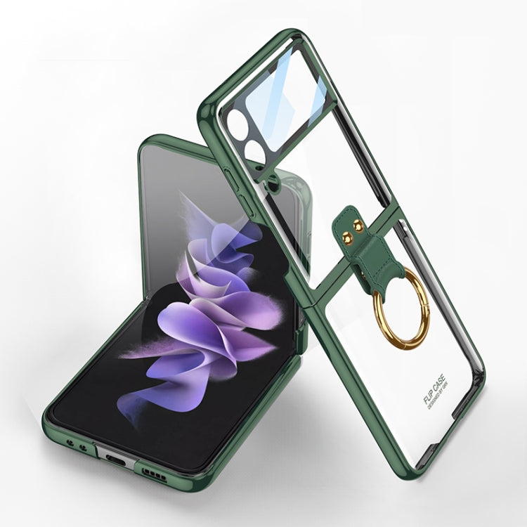 For Samsung Galaxy Z Flip4 GKK Integrated Electroplating Phone Case with Ring