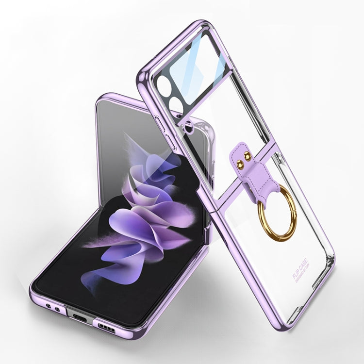For Samsung Galaxy Z Flip4 GKK Integrated Electroplating Phone Case with Ring
