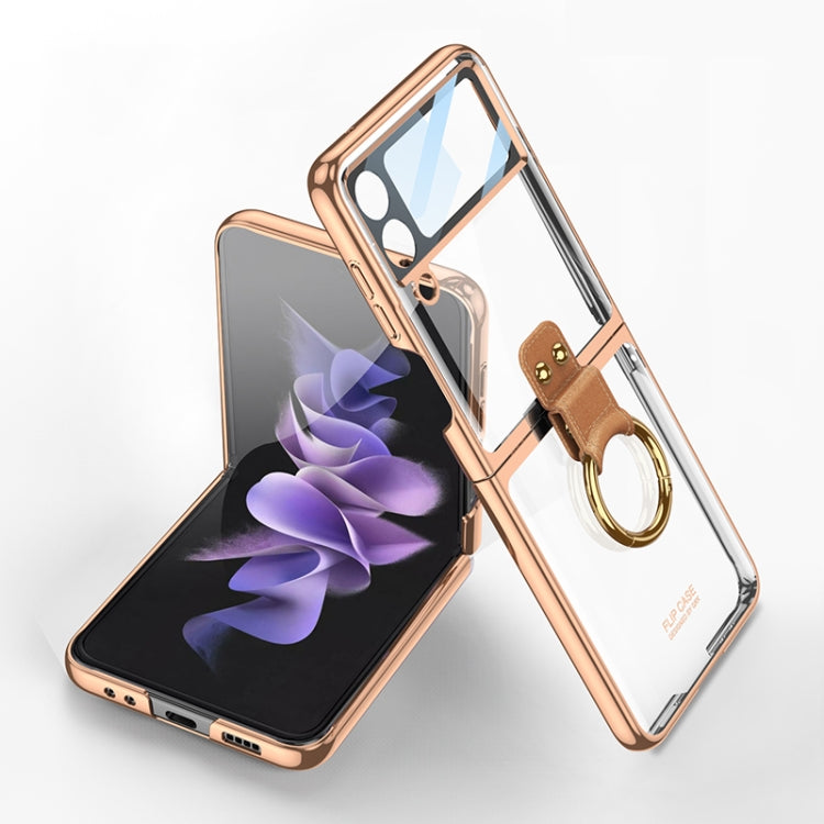 For Samsung Galaxy Z Flip4 GKK Integrated Electroplating Phone Case with Ring