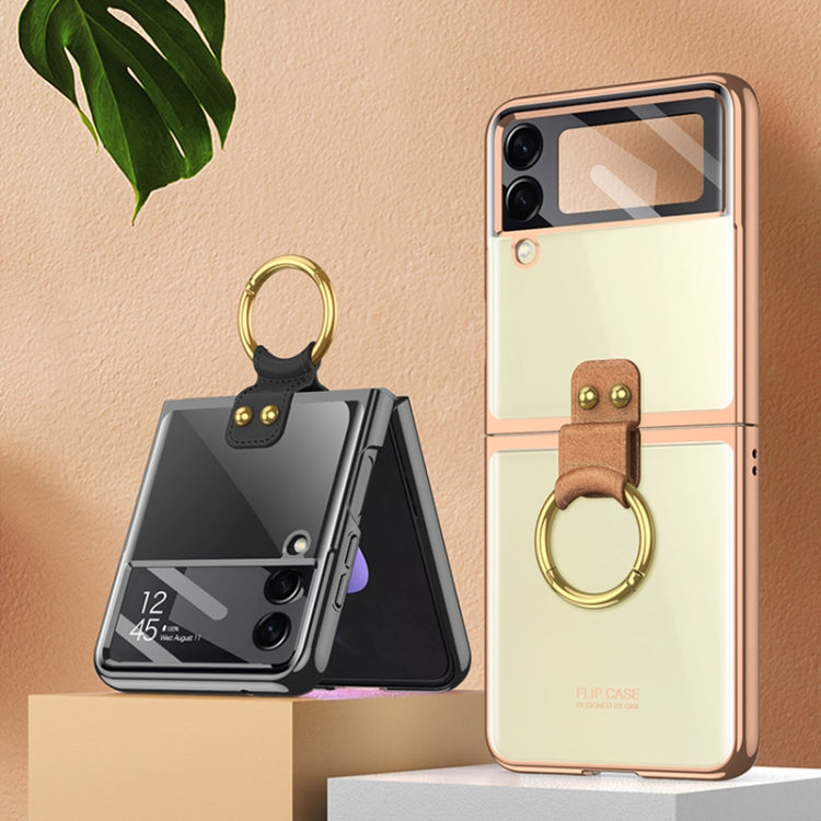 For Samsung Galaxy Z Flip4 GKK Integrated Electroplating Phone Case with Ring