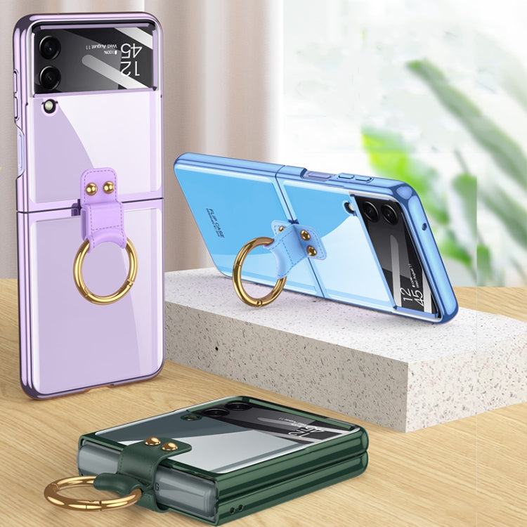 For Samsung Galaxy Z Flip4 GKK Integrated Electroplating Phone Case with Ring