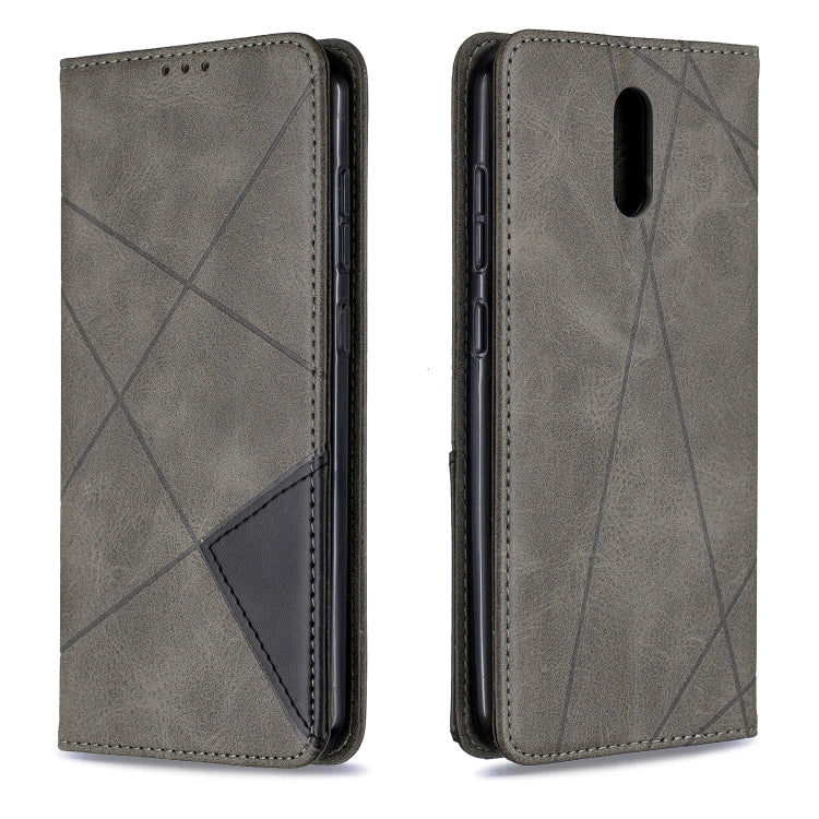 For Nokia 2.3 Rhombus Texture Horizontal Flip Magnetic Leather Case with Holder & Card Slots & Wallet