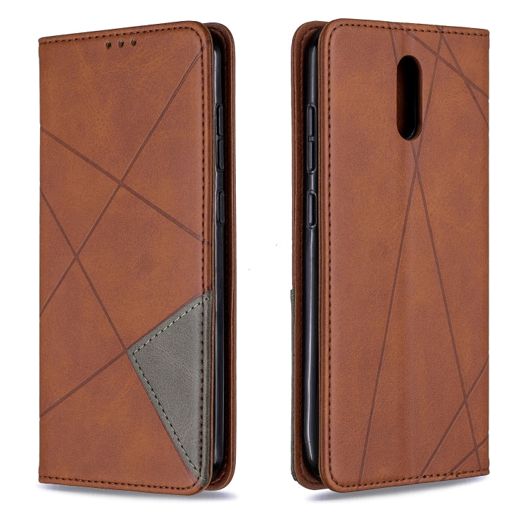 For Nokia 2.3 Rhombus Texture Horizontal Flip Magnetic Leather Case with Holder & Card Slots & Wallet