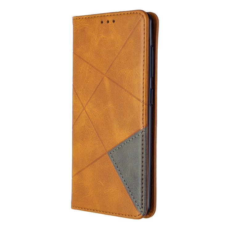 For Galaxy A41 Rhombus Texture Horizontal Flip Magnetic Leather Case with Holder & Card Slots & Wallet