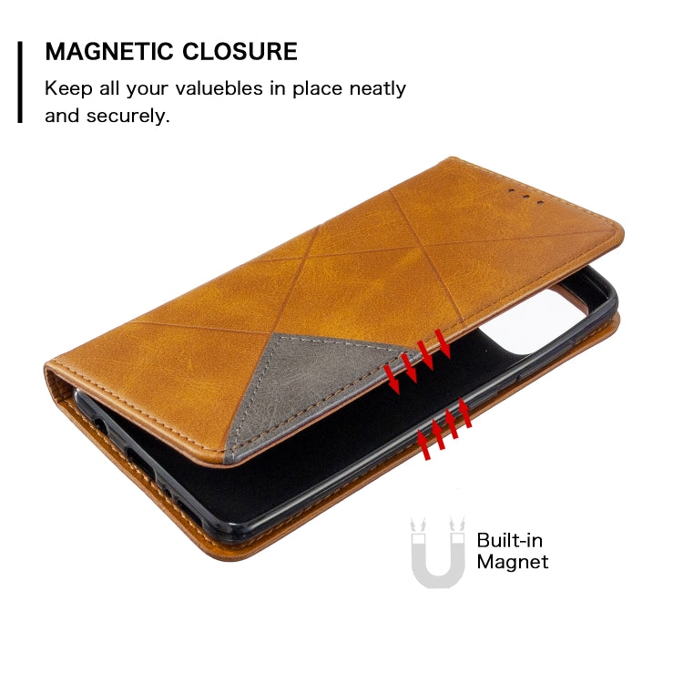 For Galaxy A41 Rhombus Texture Horizontal Flip Magnetic Leather Case with Holder & Card Slots & Wallet