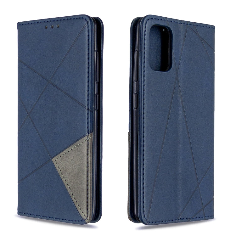 For Galaxy A41 Rhombus Texture Horizontal Flip Magnetic Leather Case with Holder & Card Slots & Wallet