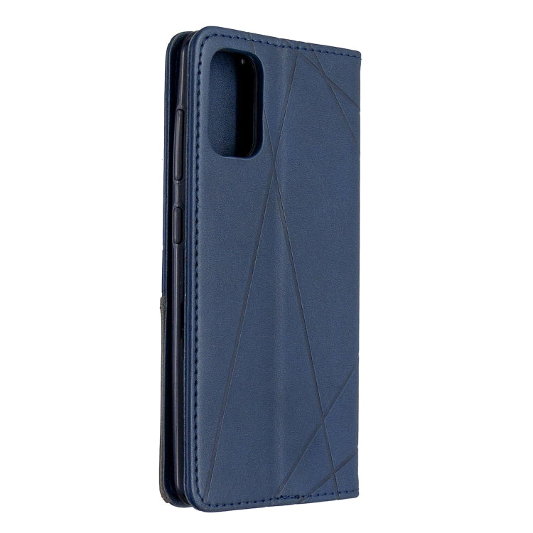 For Galaxy A41 Rhombus Texture Horizontal Flip Magnetic Leather Case with Holder & Card Slots & Wallet