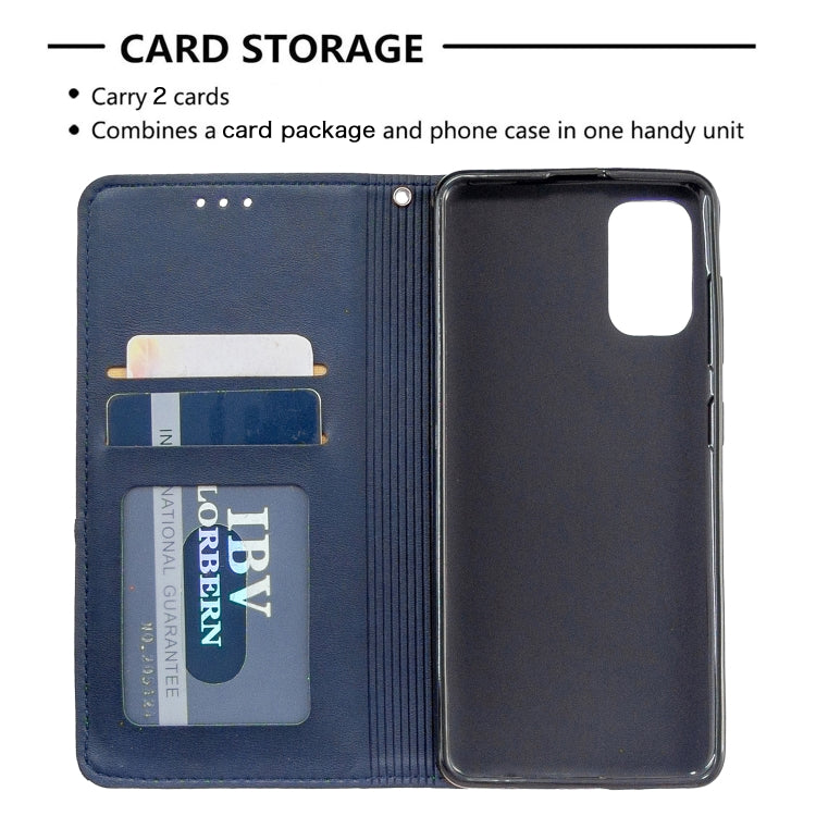 For Galaxy A41 Rhombus Texture Horizontal Flip Magnetic Leather Case with Holder & Card Slots & Wallet