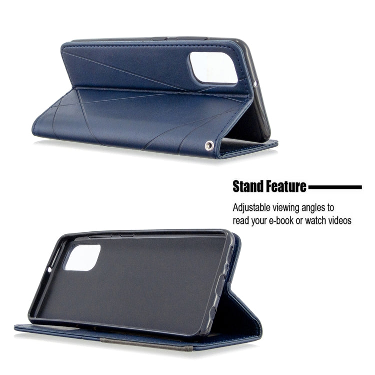 For Galaxy A41 Rhombus Texture Horizontal Flip Magnetic Leather Case with Holder & Card Slots & Wallet