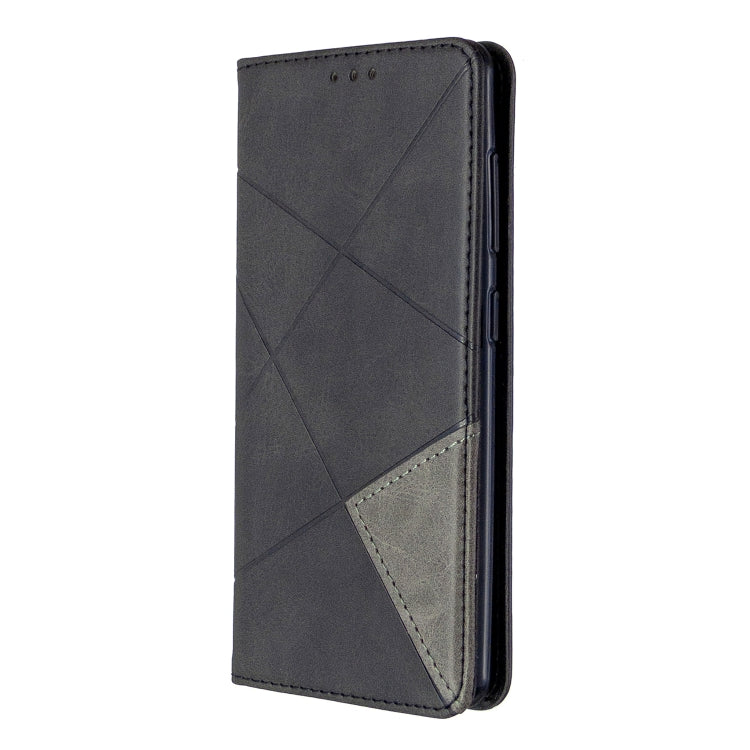 For Galaxy A41 Rhombus Texture Horizontal Flip Magnetic Leather Case with Holder & Card Slots & Wallet