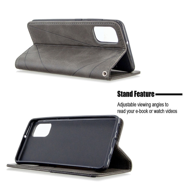 For Galaxy A41 Rhombus Texture Horizontal Flip Magnetic Leather Case with Holder & Card Slots & Wallet