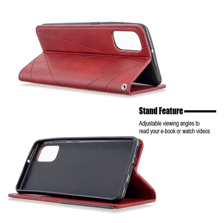 For Galaxy A41 Rhombus Texture Horizontal Flip Magnetic Leather Case with Holder & Card Slots & Wallet