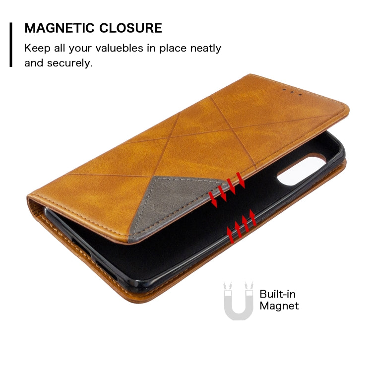 For Galaxy A70e Rhombus Texture Horizontal Flip Magnetic Leather Case with Holder & Card Slots & Wallet