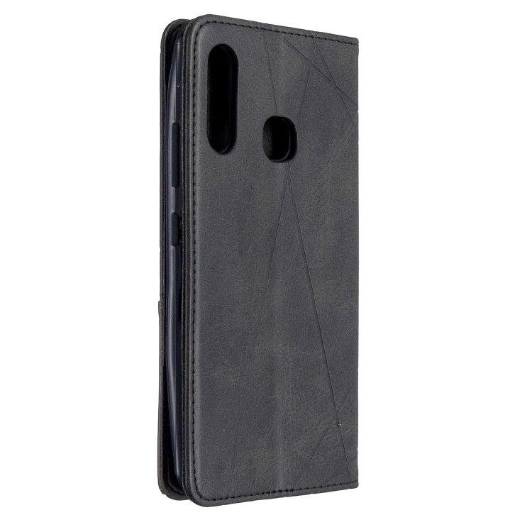 For Galaxy A70e Rhombus Texture Horizontal Flip Magnetic Leather Case with Holder & Card Slots & Wallet