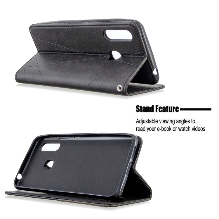 For Galaxy A70e Rhombus Texture Horizontal Flip Magnetic Leather Case with Holder & Card Slots & Wallet