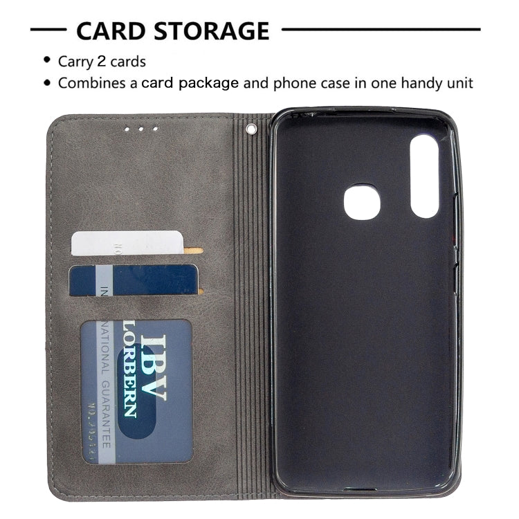 For Galaxy A70e Rhombus Texture Horizontal Flip Magnetic Leather Case with Holder & Card Slots & Wallet