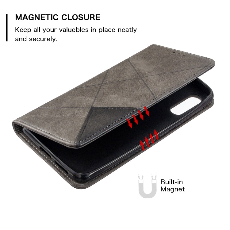 For Galaxy A70e Rhombus Texture Horizontal Flip Magnetic Leather Case with Holder & Card Slots & Wallet