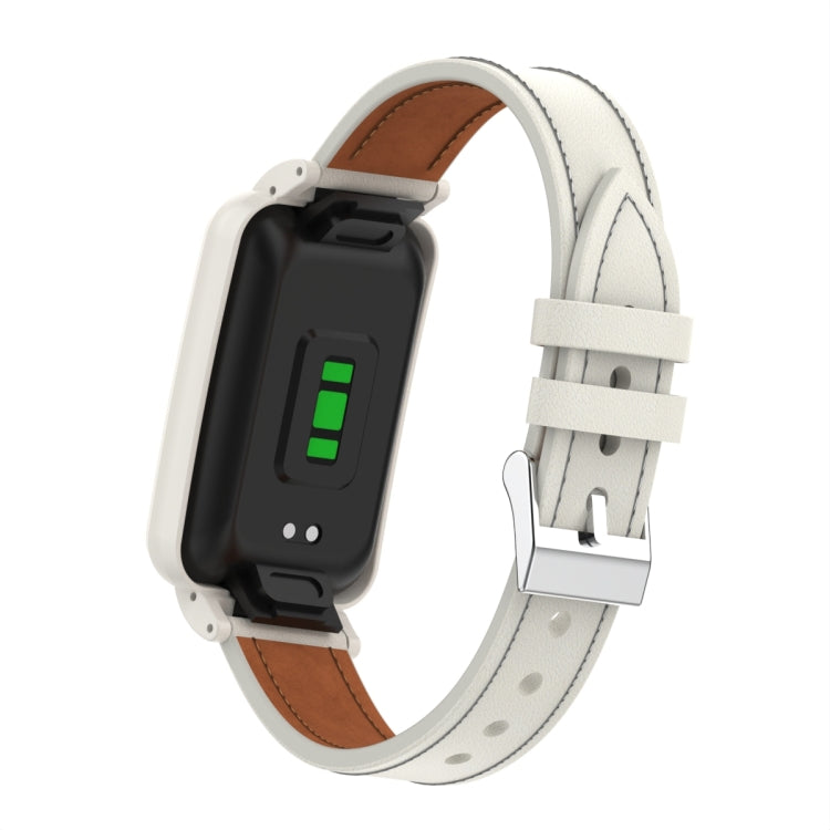 For Xiaomi Mi Band 7 Pro Microfiber Leather Metal Frame Watch Band
