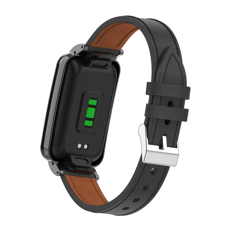 For Xiaomi Mi Band 7 Pro Microfiber Leather Metal Frame Watch Band