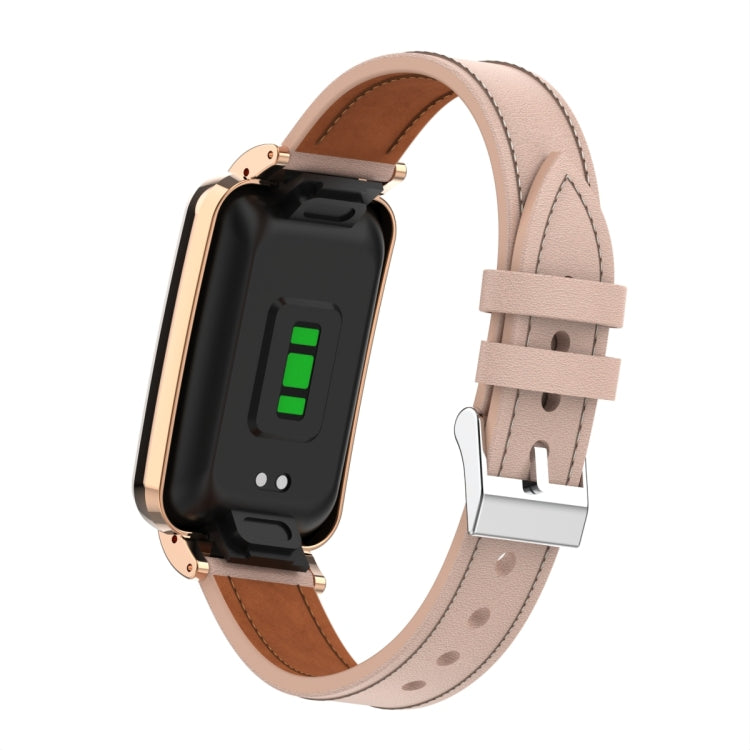 For Xiaomi Mi Band 7 Pro Microfiber Leather Metal Frame Watch Band