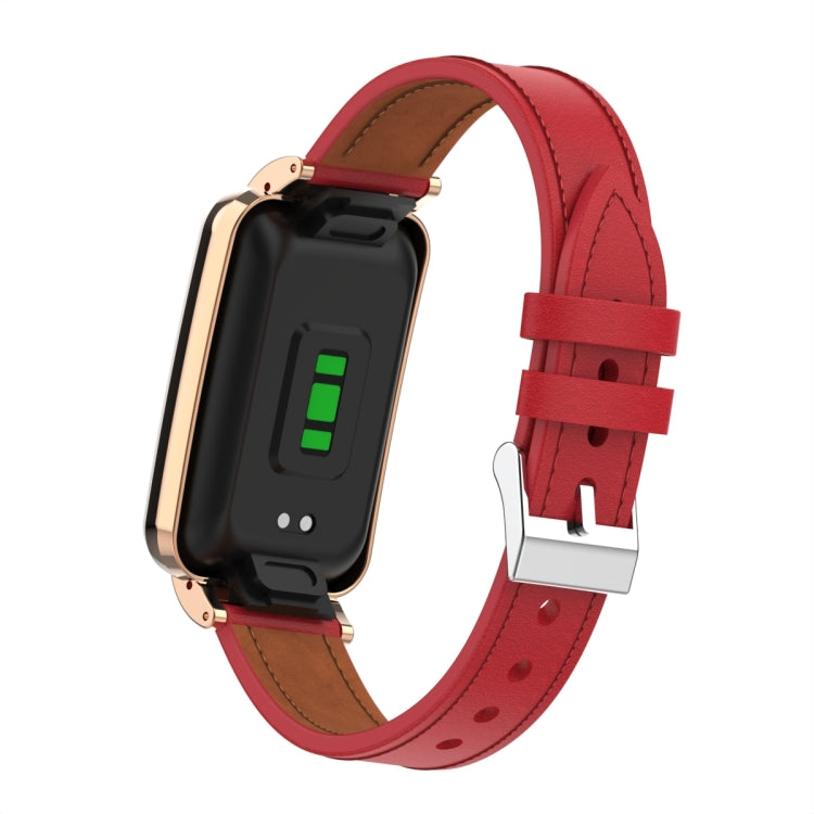 For Xiaomi Mi Band 7 Pro Microfiber Leather Metal Frame Watch Band