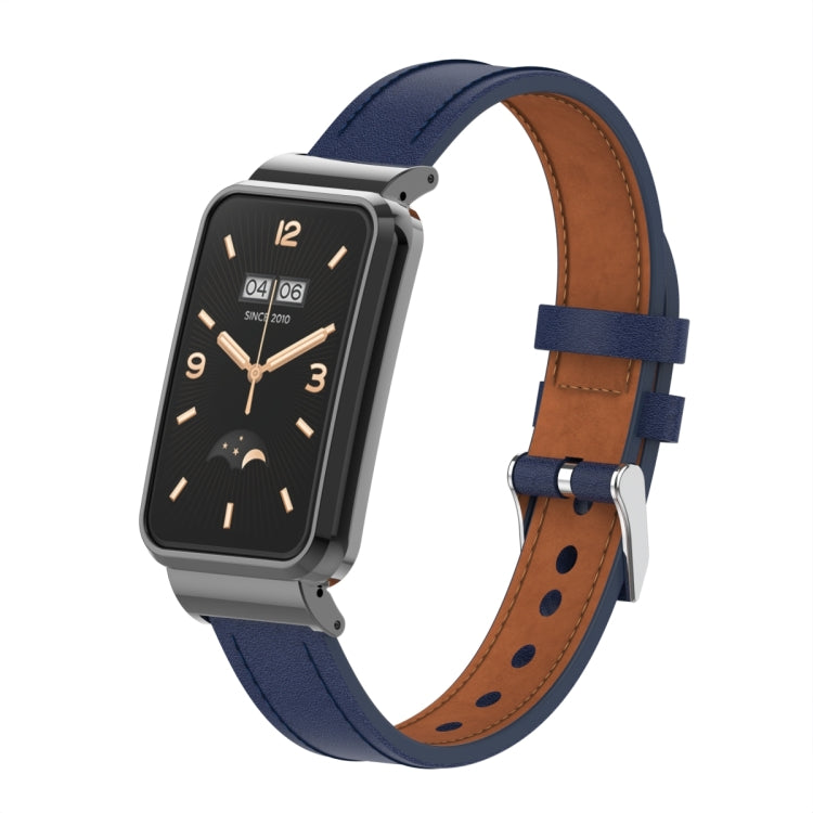 For Xiaomi Mi Band 7 Pro Microfiber Leather Metal Frame Watch Band